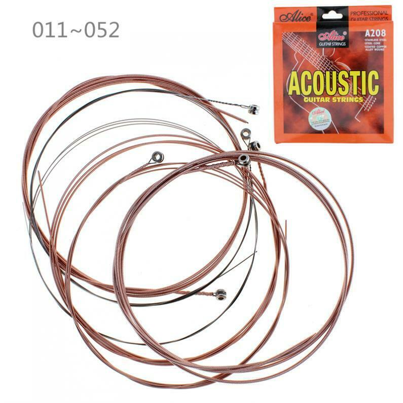 6pcs Acoustic Guitar Strings 011-052 Inch Stainless Steel Coated Copper String