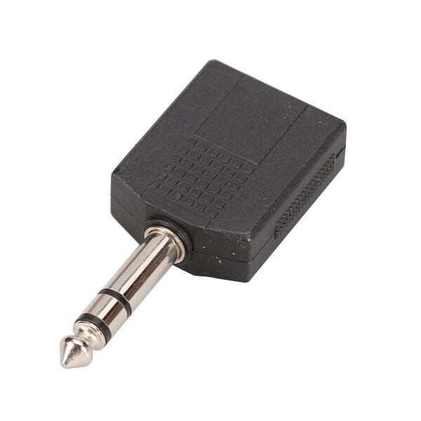 2x Stereo 6.35mm 1/4'' 1 Male Plug To 2 Mono Female Jack Audio Y Splitter
