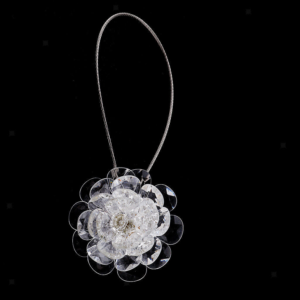 White Lotus Flower Window Curtain Holdback Tier Holder Hanger Tieback 32cm