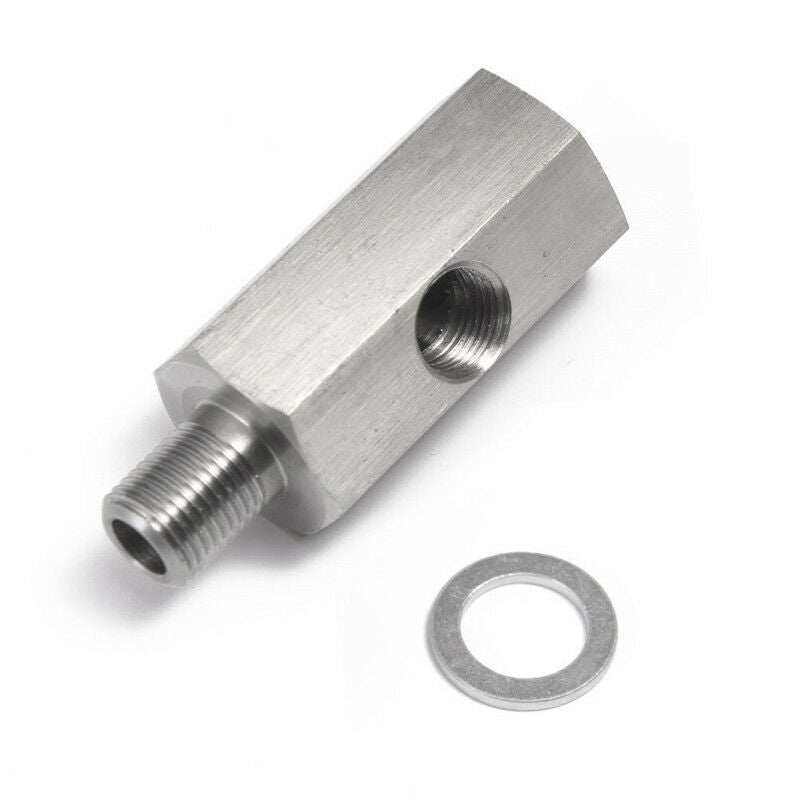 1/8'' NPT Oil Pressure Sensor Tee Adapter Fitting Turbo Supply Feed Line Gauge