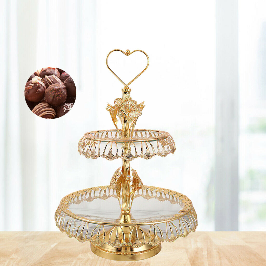 Luxury 2 Layer European Fruit Tray Snack Serving Bowl Dry Fruit Tray Display