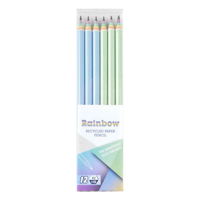 Set of 12 HB Pencils Rainbow HB Pencils for Class Rewards Student School Home