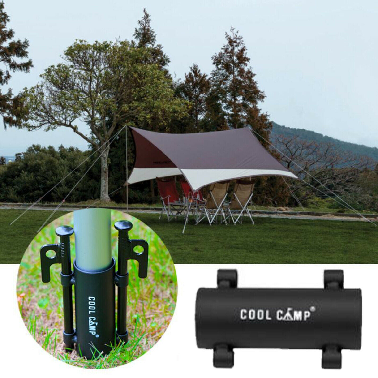 2X Solid Canopy Pole Holder Awning Rod Support Stand Outdoor Windproof Support