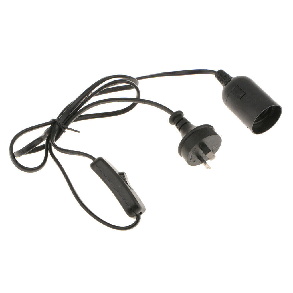 2pcs Black E27 Light Bulb Cord Socket Electric Light Socket with Switch