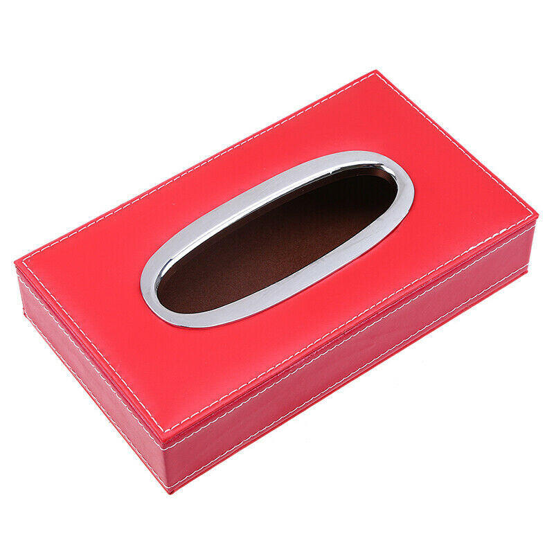 1X Universal Leather Car Tissue Box Cover Napkin Paper Holder Towel Dispenser