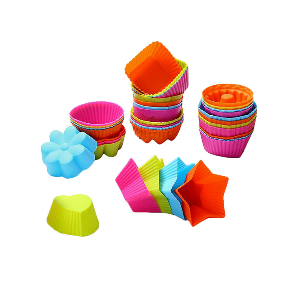 36Pcs Bakeware Set Silicone Mold for Muffin Cake Decor Jelly Pudding Candy