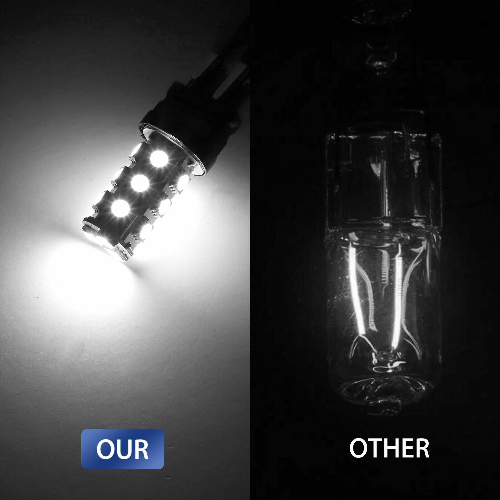 10 PCS 3157 3156 18SMD Reverse Brake/Stop/Turn Tail Back Up LED Light Bulb White