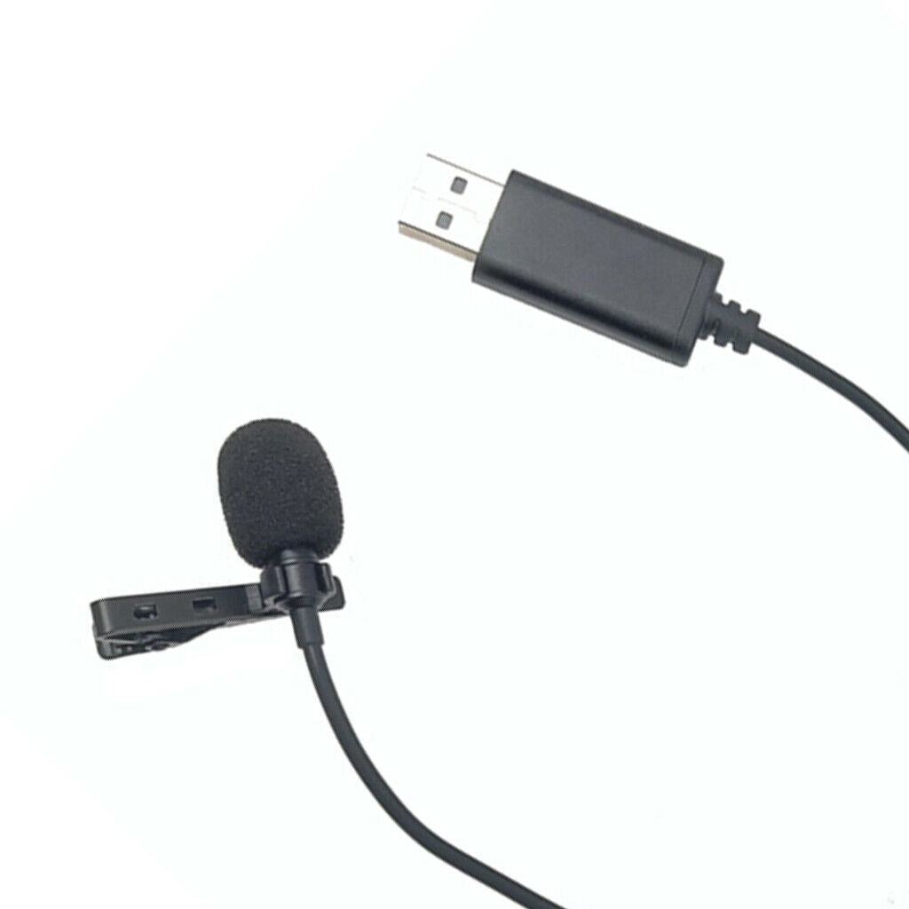Clip-on Lapel Mini Lavalier Mic Microphone USB for Mobile Phone PC Recording