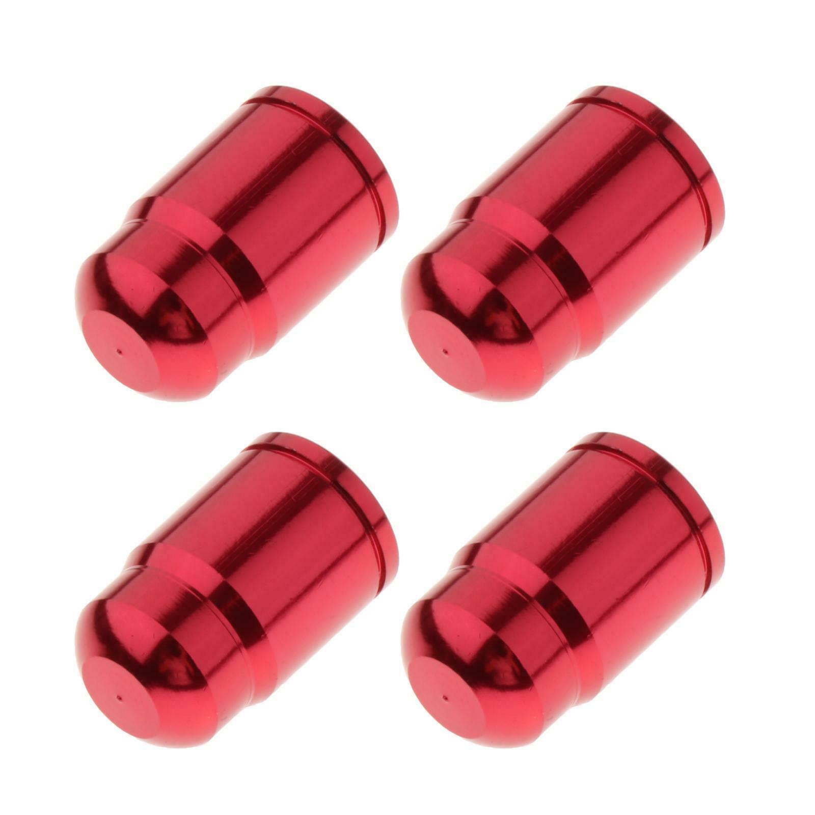 4 Pieces Bike Valve Caps Tire Dust Cover Aluminum Alloy Schrader Red