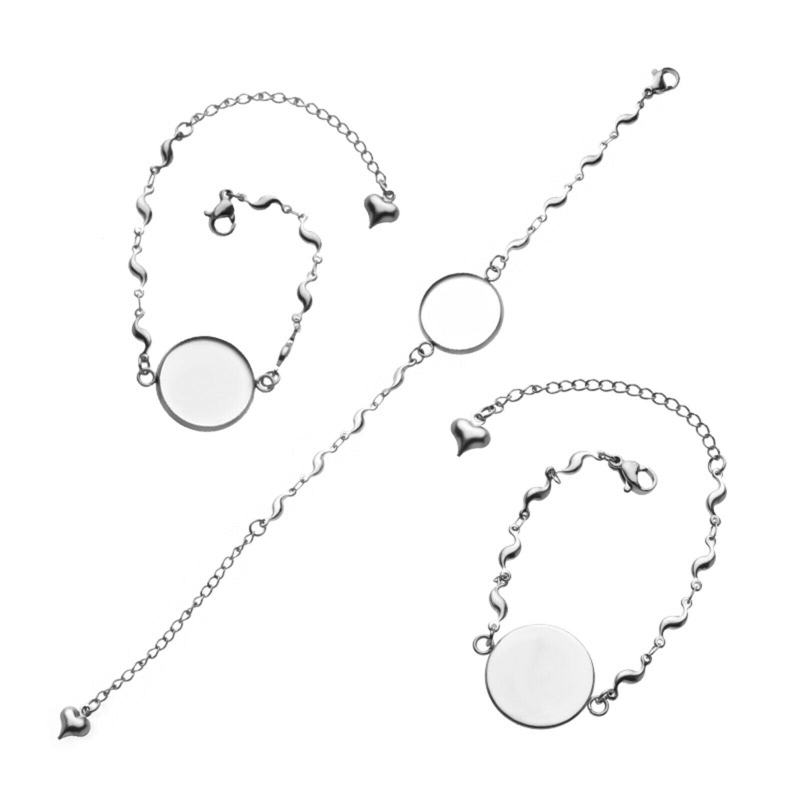 5pcs/lot Bezel Bracelet Blanks Settings Cabochon Disc Base for Jewelry Making