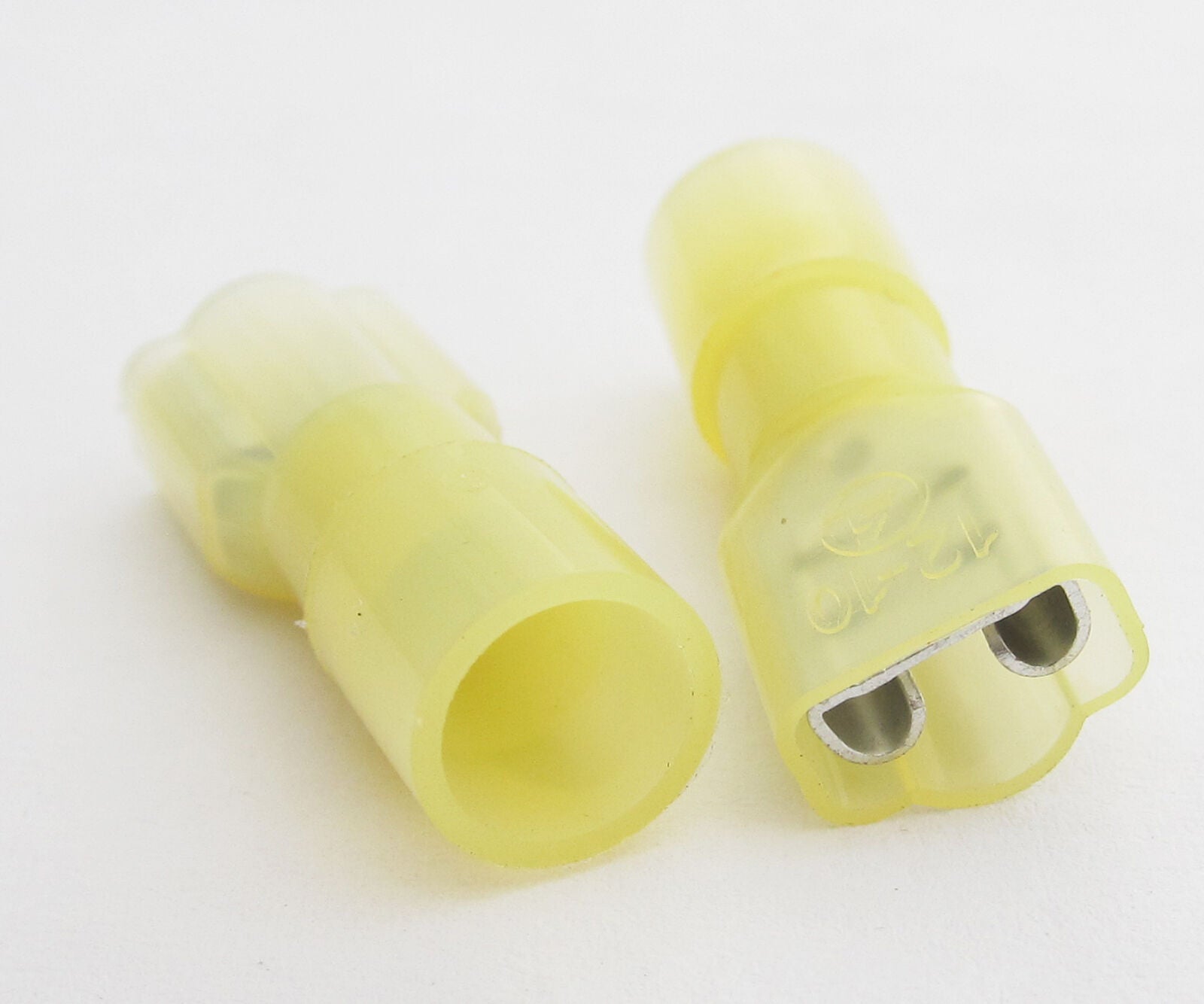 10x Yellow Nylon Full Insulated Female Copper Terminals 10-12 Gauge W:6.6mm 24A