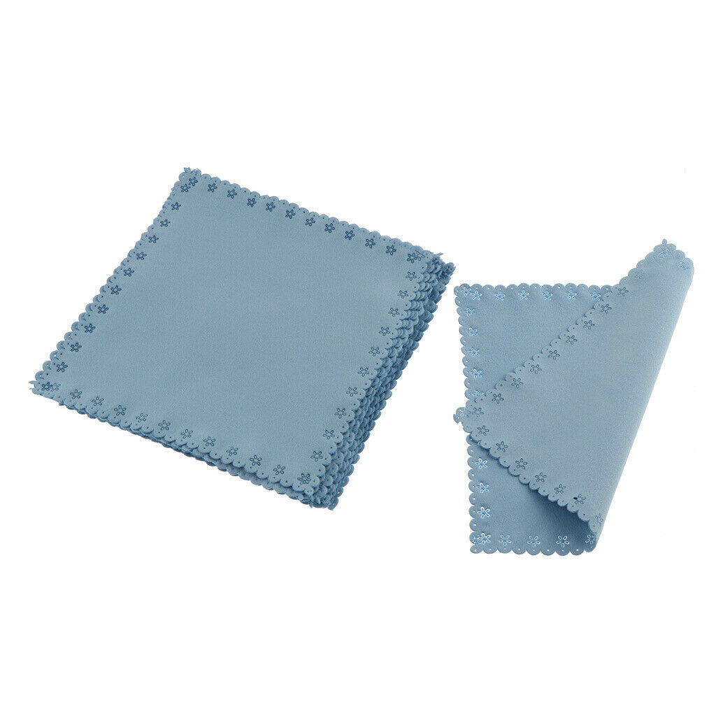 20 Pieces Double Sided Microfiber Glasses Screen Lens Cleaning Cloth Blue