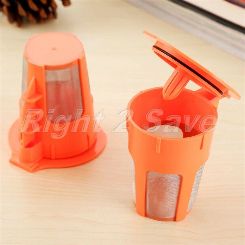 2x Reusable Kitchen K-Carafe Orange Coffee Filters Pods Cup For Keurig i Cafilas