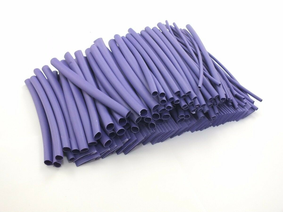 150PCS Pro-kit 4" shrinkable ratio 2:1 Heat Shrink Tubing Sleeve 6 Sizes Purple