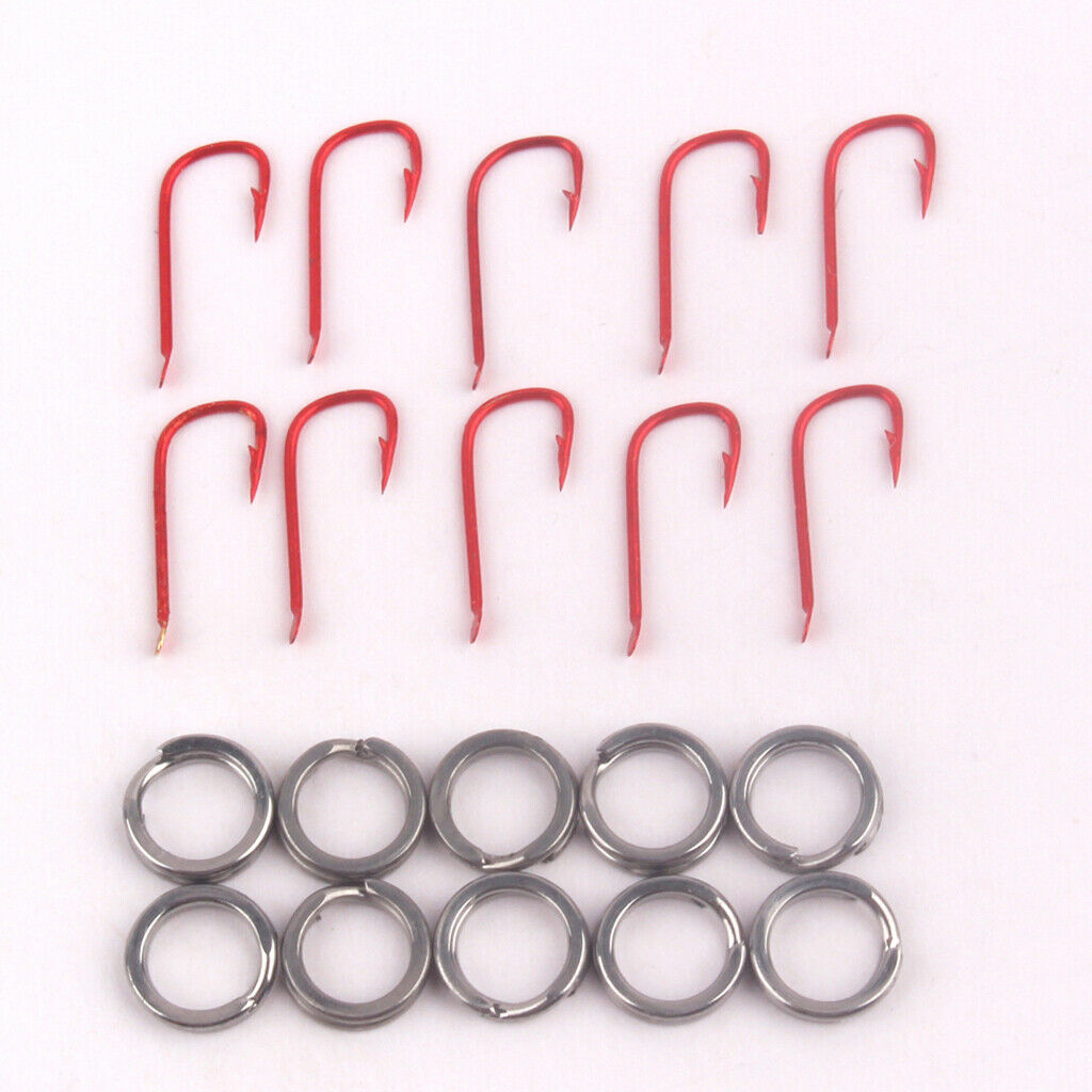 48pcs Fishing Accessories Tackle Box with Spoon Sbirolino Floats Hook Rings