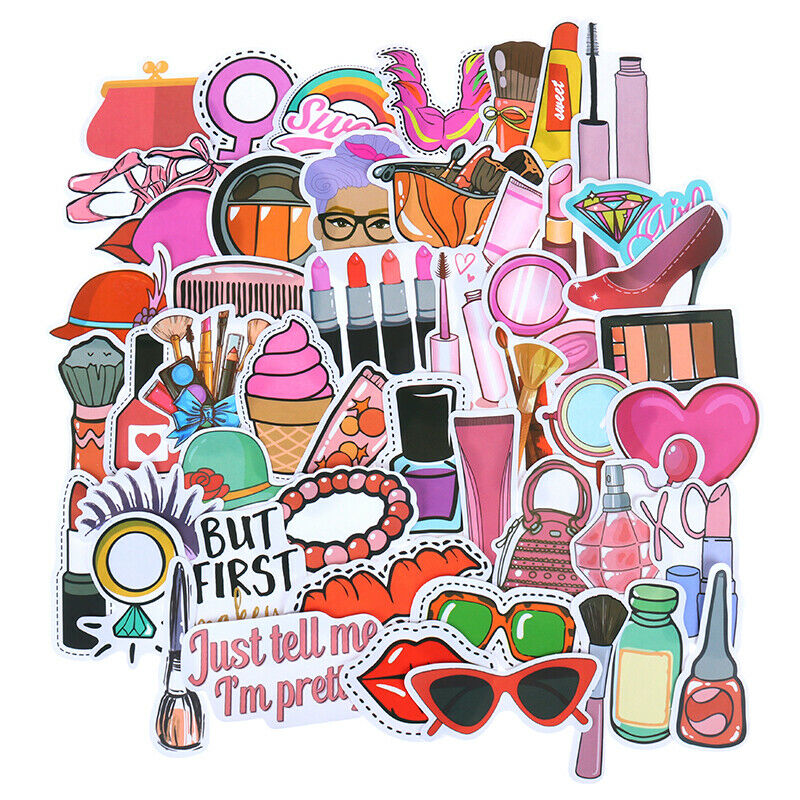 50Pcs Girls Beauty Cosmetics Skateboard Stickers Laptop Luggage Phone Dec XjSJC