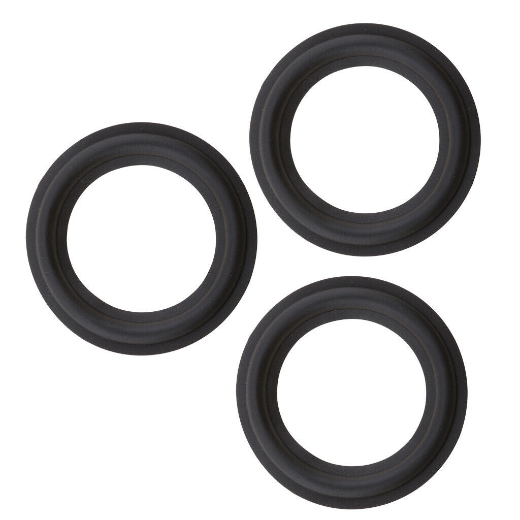 3Pcs Audio Speaker Part Foam Edge Washer Surround Rings Spare Black 3inch