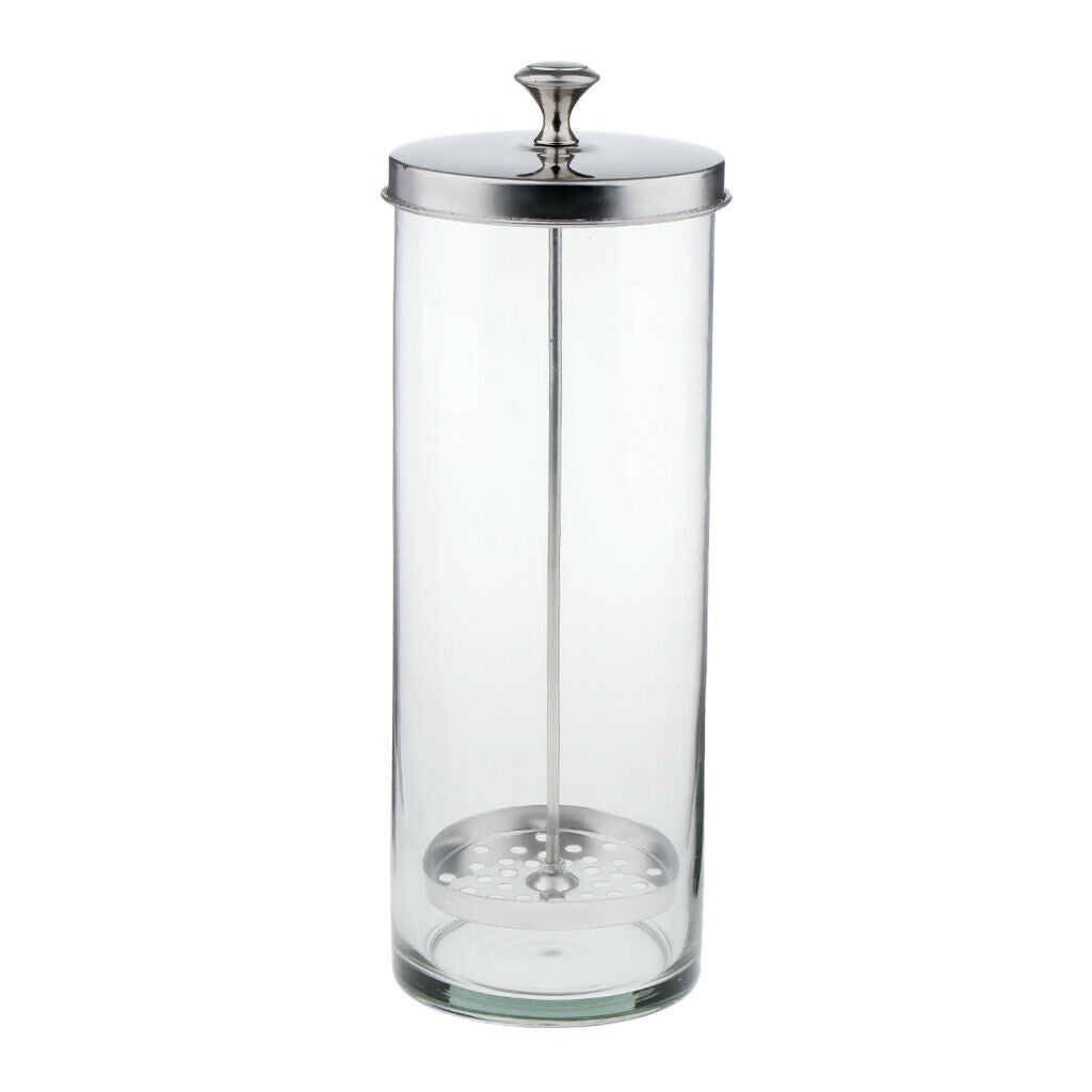 2x Disinfectant Jar Glass Container Sanitizer Germicide Jar for Barber Salon