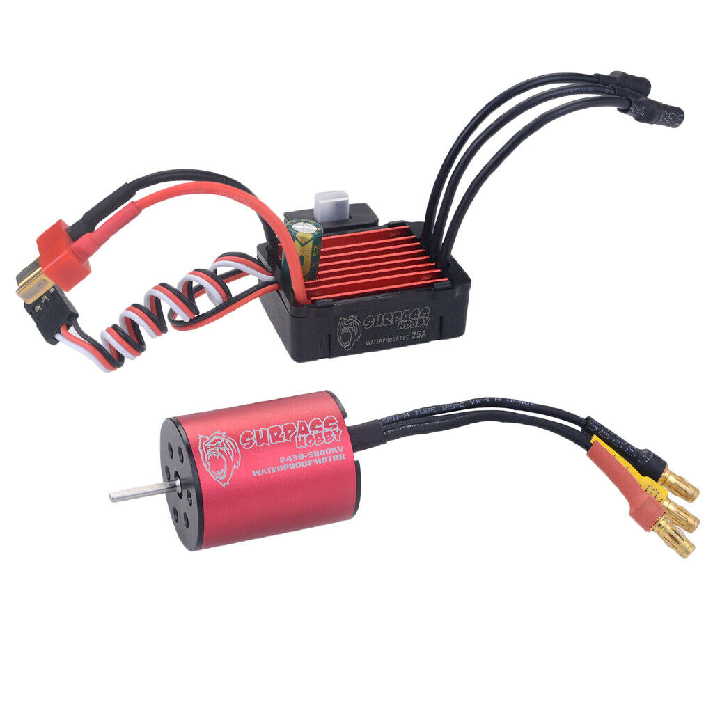 Waterproof Brushless ESC Kit w/ Motor for 1/18 Scale RC Car Spare Parts
