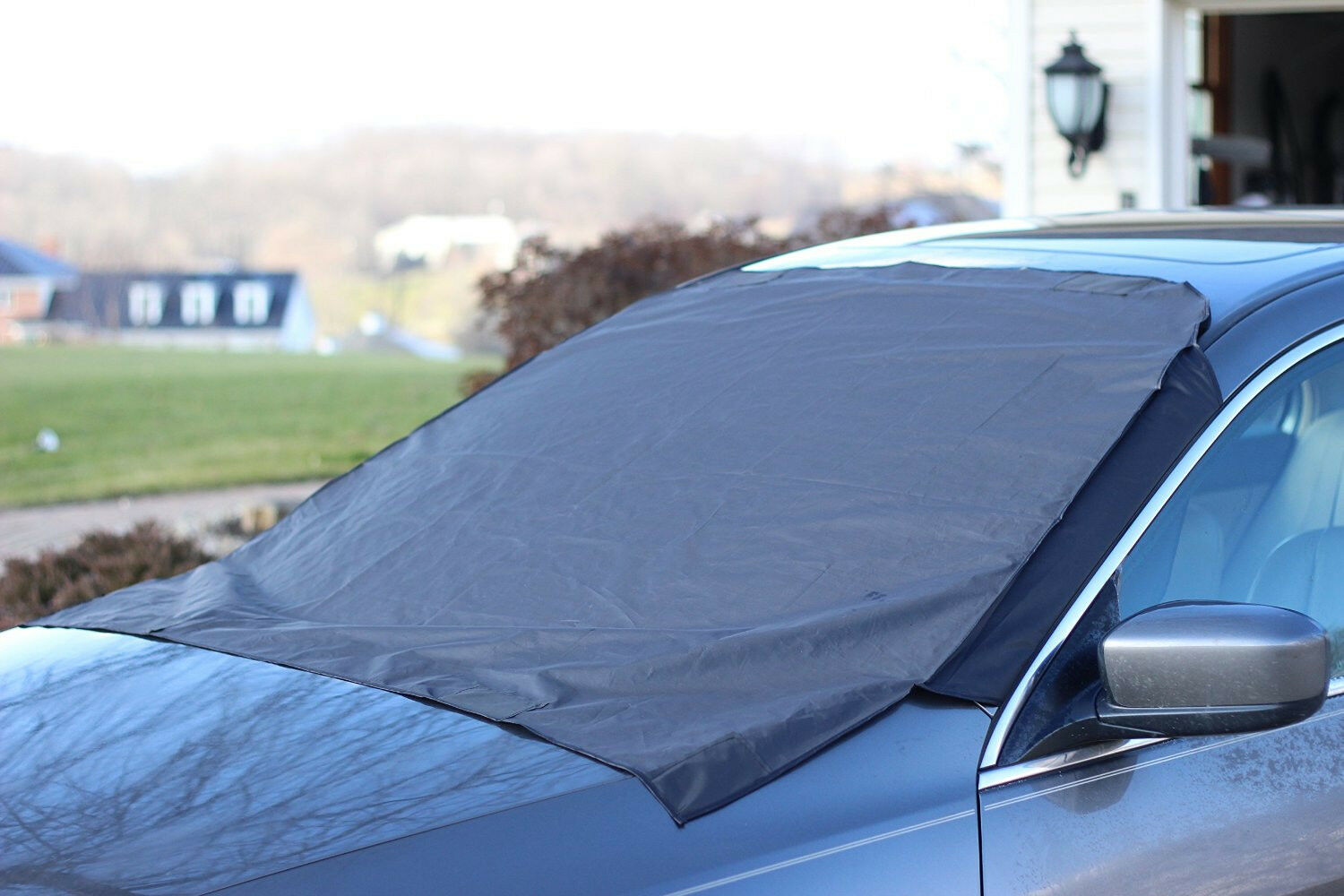 Auto Car Windshield Cover Snow Ice Frost Protector Sun Shield Magnetic Tarp Flap