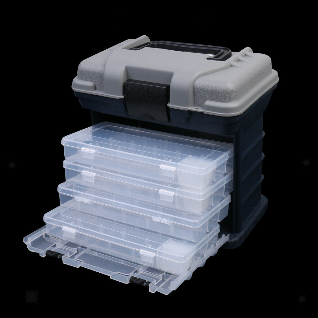 High-strength 4 Layers Handheld Fishing Case Plastic Tackle Box Lures Case