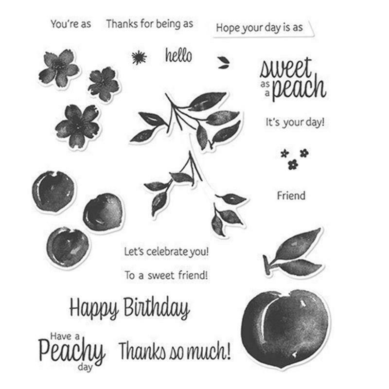 Peach Cherry Seal Stamp with Cutting Dies Stencil DIY Scrapbooking Emboss Photo