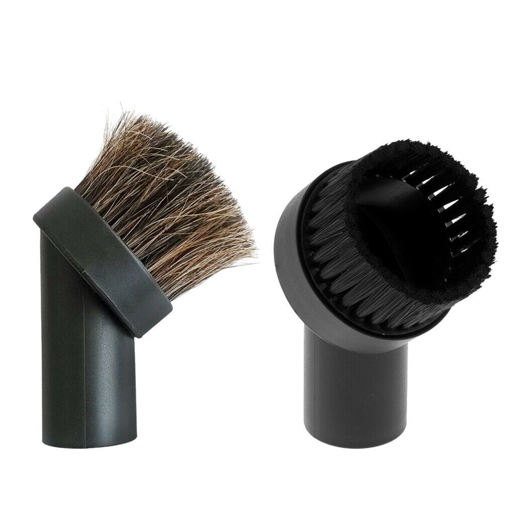 Set 2-Piece 32mm/1.25" Dia. Vacuum Brush Bristle & Horsehair Brush-35mm Hair