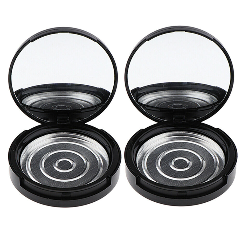 2pcs Empty Plastic Box Blusher Storage Containers Cosmetic Jars Pot for Makeup