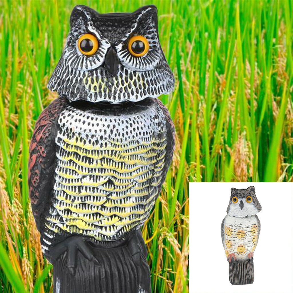 Vivid Owl Decoy Animal Statue Weed Pest Control Bird Scarer Lawn Ornament A