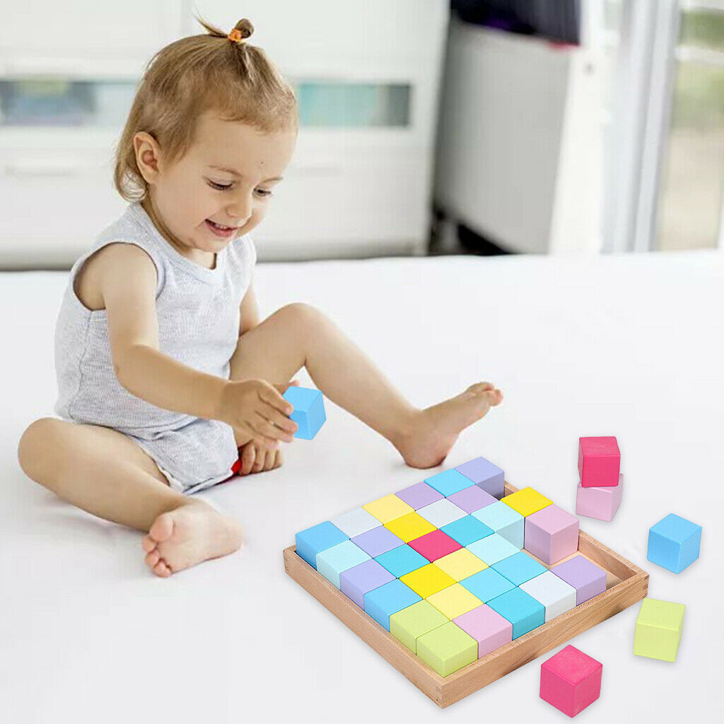 Colorful Wood Blocks, Building Block, Recognizing Colors, Math Counting,