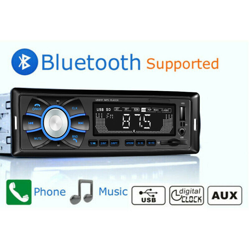 1 Din Car MP3 Bluetooth Music Player FM Radio Audio U Disk SD Card AUX Function