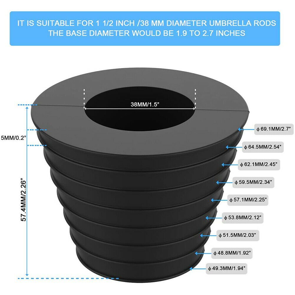 Patio Table Umbrella Cone Wedge Ring Fits Umbrella Pole Diameter 38mm