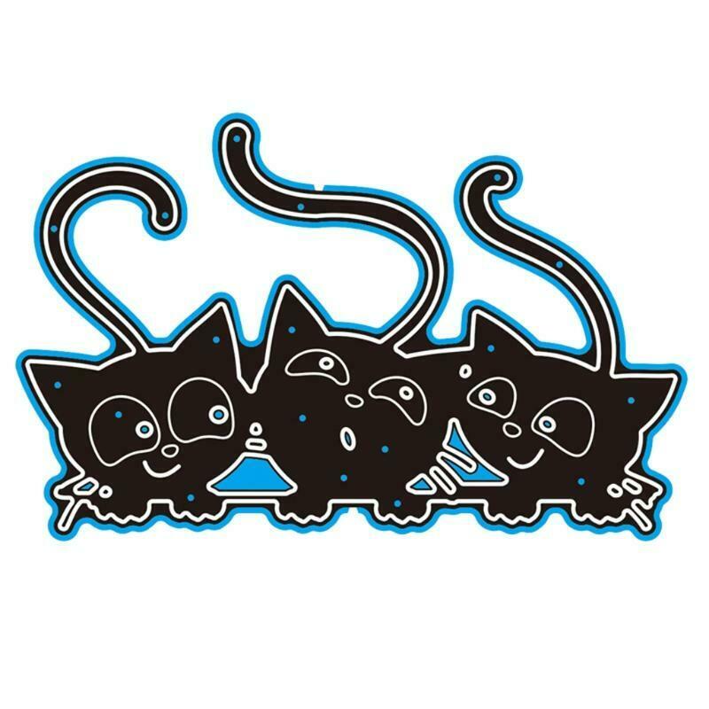 3 Cartoon Cats Carbon Steel Cutting Dies DIY Scrapbooking Photo Album Embossing