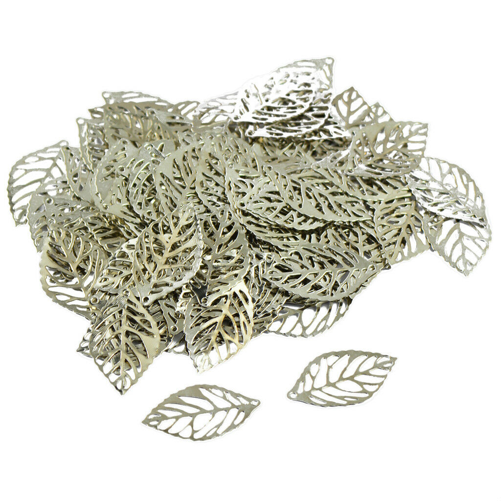 200pcs Metal Leaf Charms Pendants Jewellery Making Findings Handcrafted