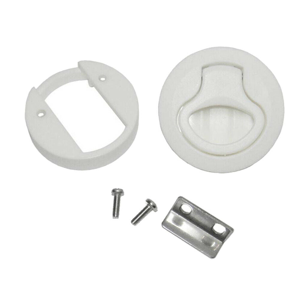 6Pcs 2" Nylon Round Flush Pull Hatch Latch Slam Latch for RV Marine Boat White
