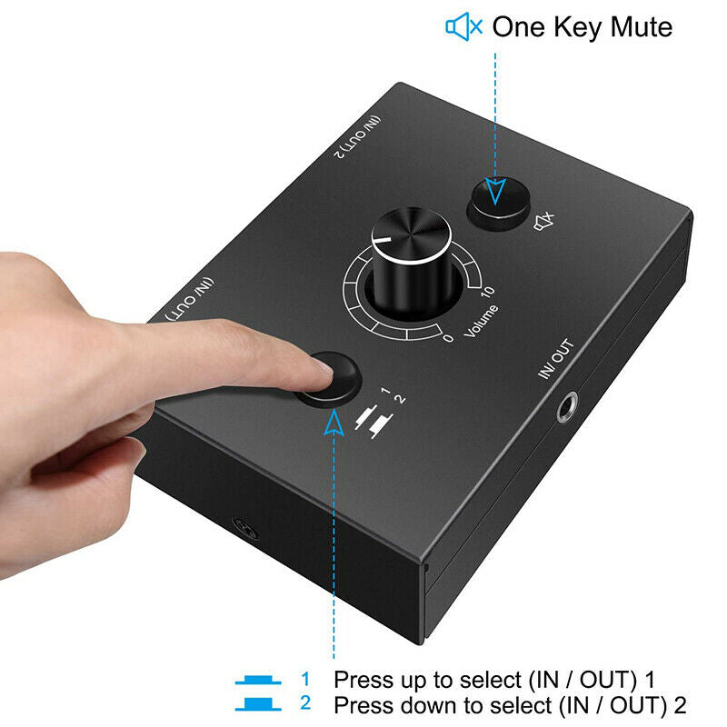 3.5mm Audio Switcher, 2 Input 1 Output/1 Input 2 Output Audio Splitter Swit M4W5