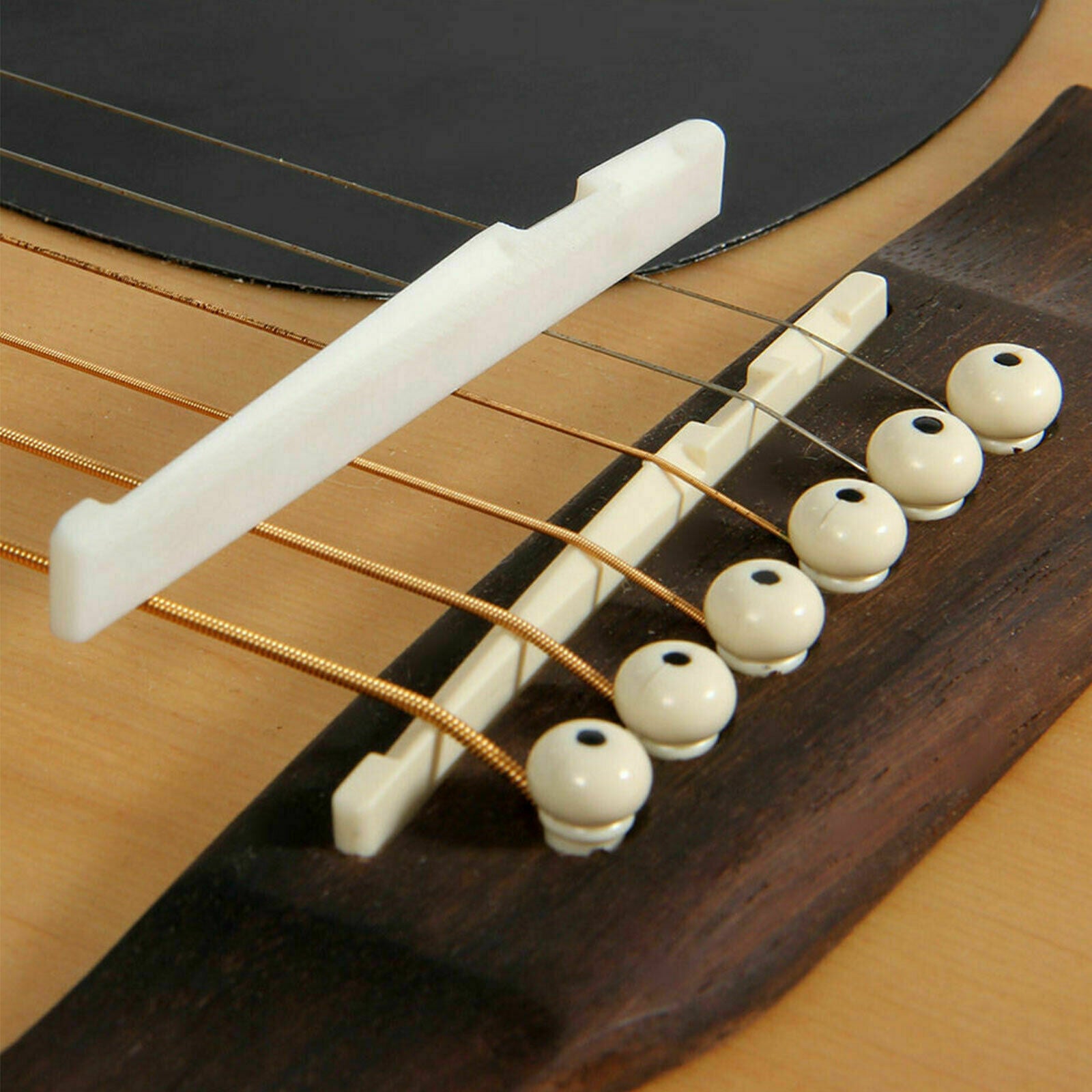 2 Set Saddle Nut+Puller+24PCS Acoustic Guitar Bridge Pins Pegs+18 Guitar Picks