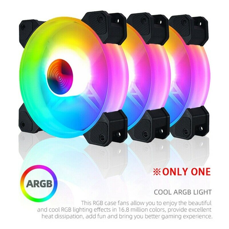 COOLMOon 14cm Computer Case Fan Mute Light-Emitting Computer Cooling Fan DesktH7