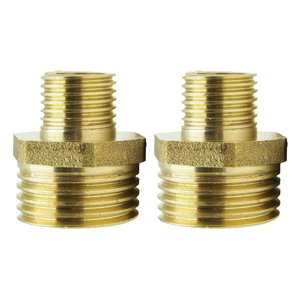2Pcs Hex Brass Pipe Connector 1/4-1/8" Threaded Fittings For Water Fuel Air