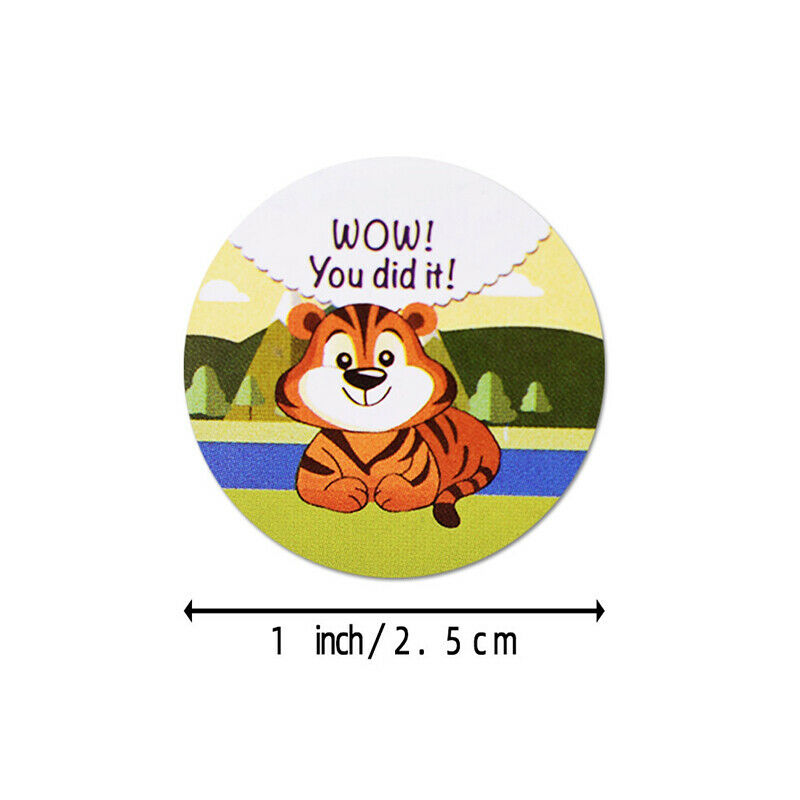 1inch Face Stickers for Kids 500pcs Reward Stickers 'WOW! YOU DID IT' Enc.l8