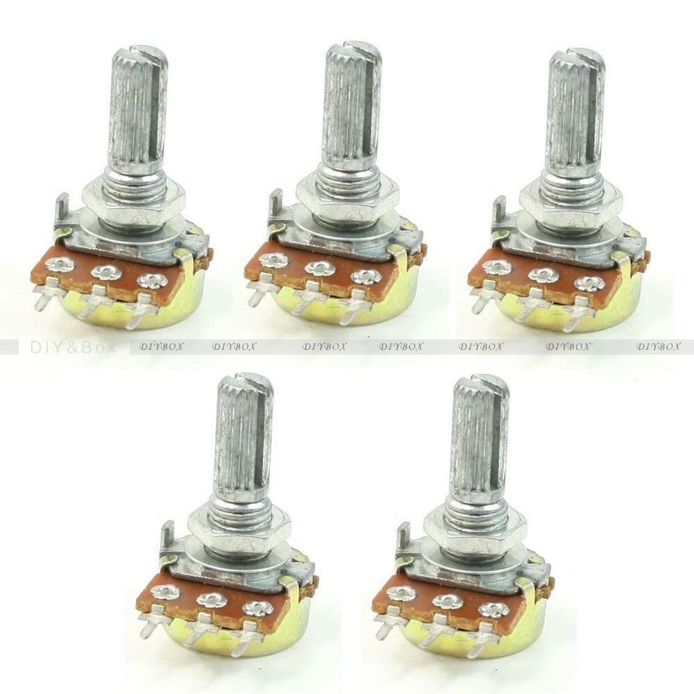 5PCS 50K OHM 3 Terminal Linear Taper Rotary Potentiometer 50KB B50K Pot