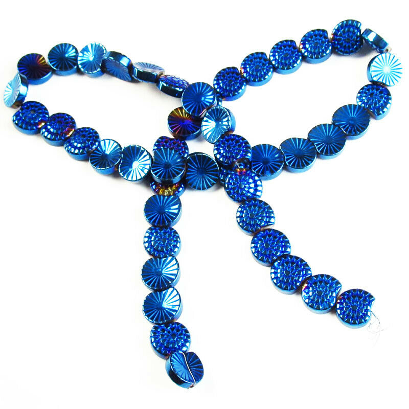 1 strand Carved Blue Hematite Snail Pendant Loose Bead 15.5 Inch 10x9x3mm A-42TS