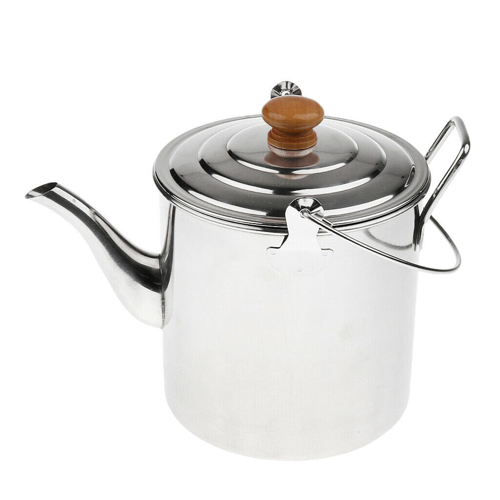2000ml Stainless Steel Camping Water/Tea Kettle Coffee Pot Fishing Travel
