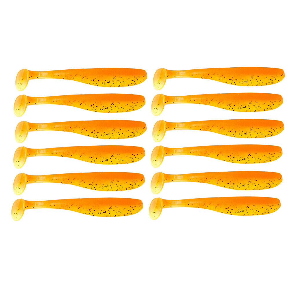 24Pcs Swimbaits Paddle Tail Worms Soft Fishing Lures Fishing Shiner Baits