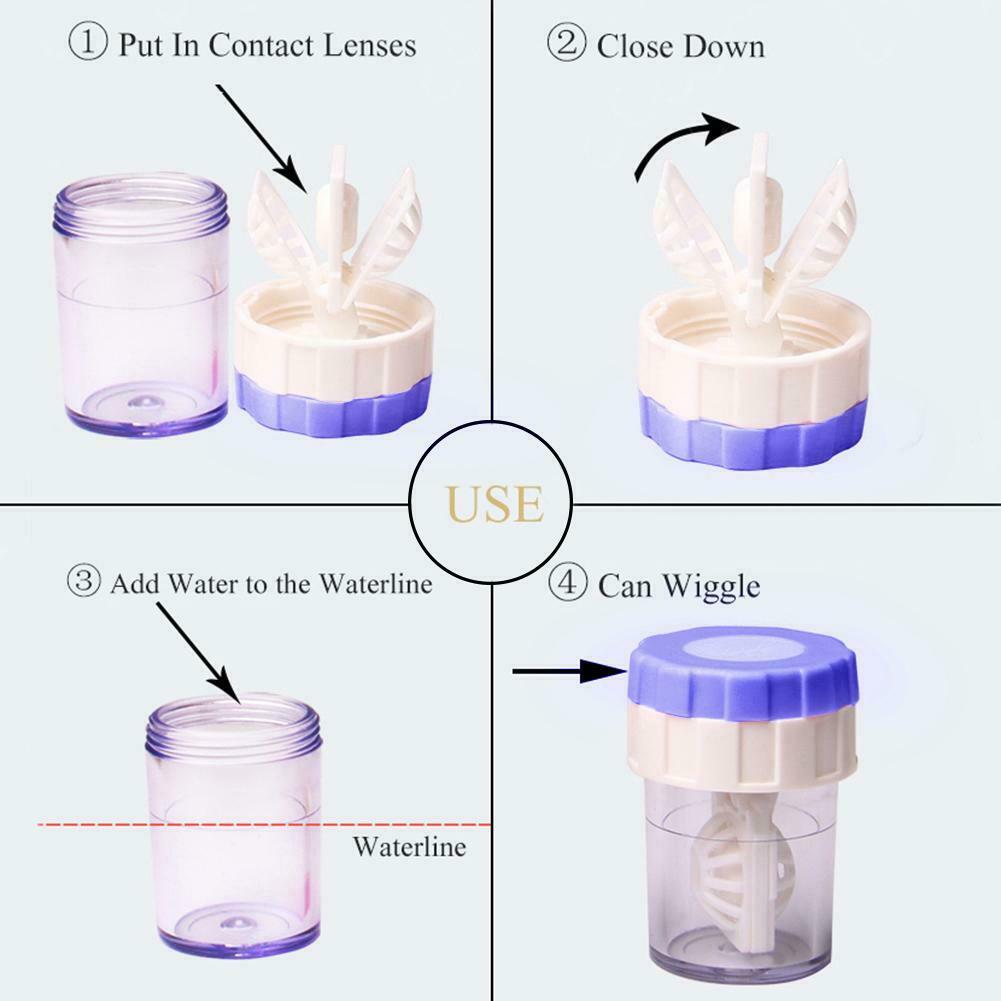 US-pupil Plastic Washing Box Manually Contact Lens Cleaner Container Tools @