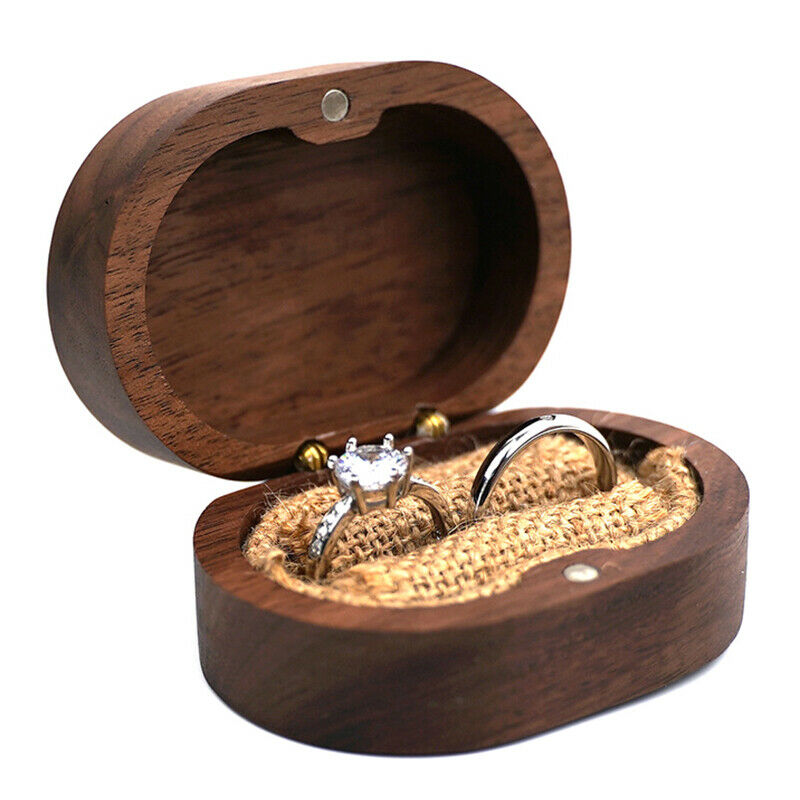 Wood jewelry Ring Box Rustic Wedding Ring Holder Collection Display Gift .l8