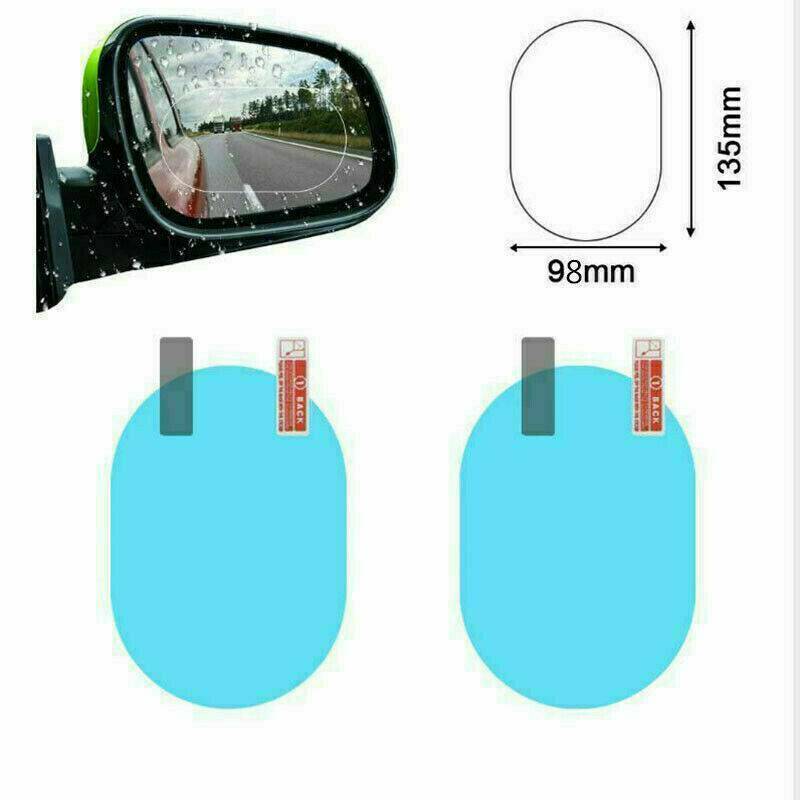 4*Car Rearview Mirror Glass Film Waterproof Anti-Fog Rain-Proof Window Membrane&
