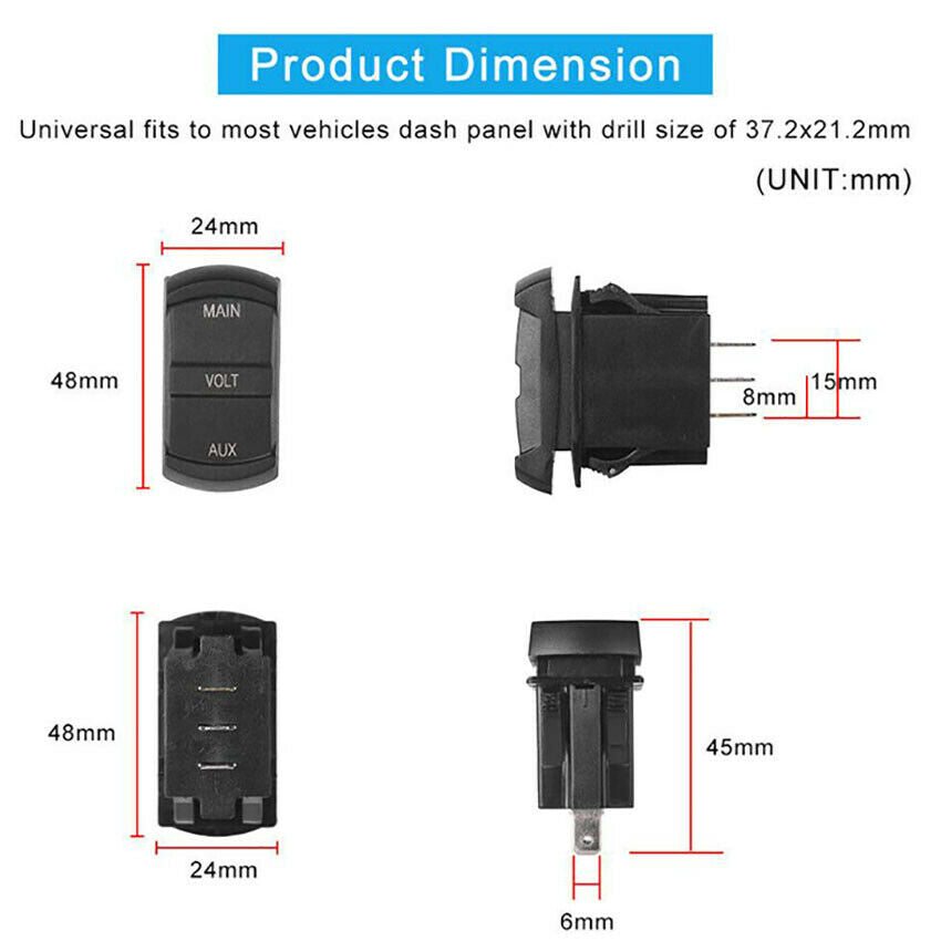 12V Digital LED Display Voltmeter Voltage Gauge Panel Meter For Car Motorcycle