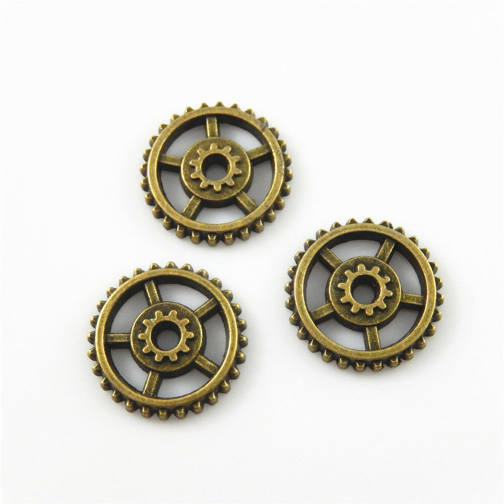 25 pcs Retro Bronze Gear Alloy Charm Steampunk Cogs For Pendant DIY Craft 18*3mm