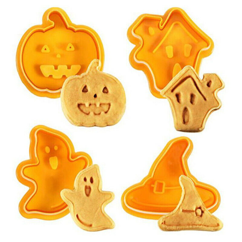 4pcs Halloween Cookie Mould DIY Baking Mould Cookie Cutters For Kitchen T.l8
